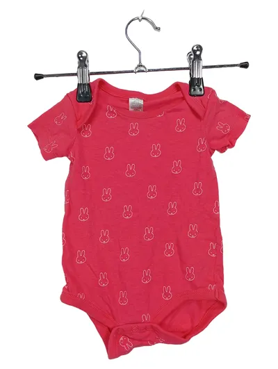Miffy Nijntje Baby Body Gr. 74/80 Rosa Hasenmuster Kurzarm
