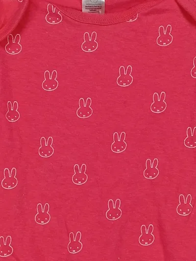 Miffy Nijntje Baby Body Gr. 74/80 Rosa Hasenmuster Kurzarm