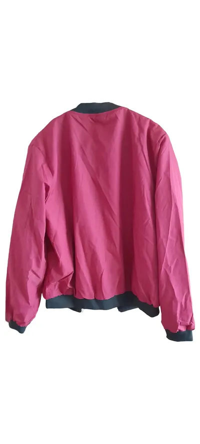 Zeagoo Damen Bomberjacke Rot Gr. 40/L Casual Reißverschluss Polyester