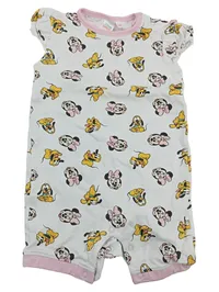 Disney Baby Strampler Mädchen Minnie Maus Pluto Gr. 86 Weiß Rosa 1
