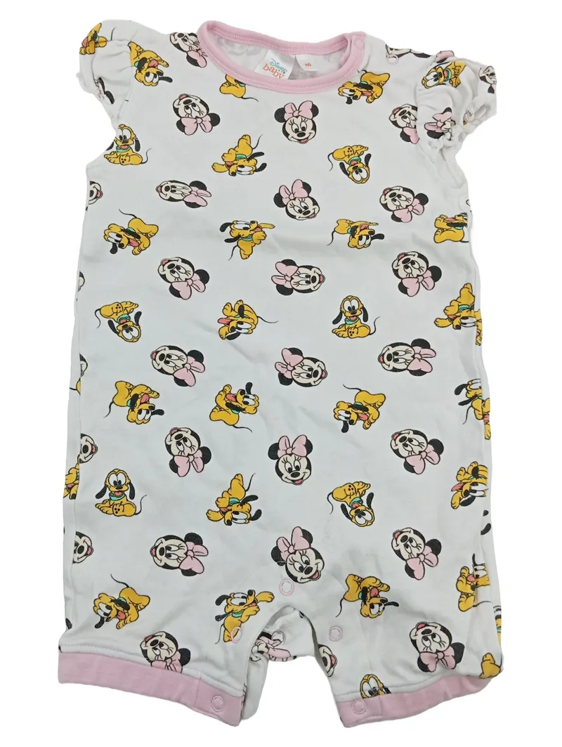 Disney Baby Strampler Mädchen Minnie Maus Pluto Gr. 86 Weiß Rosa 1