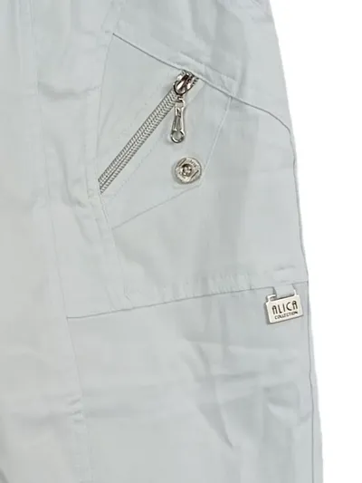 Alica Collection Damen Capri Stoffhose Gr. 48 Grau Elastisch NEU