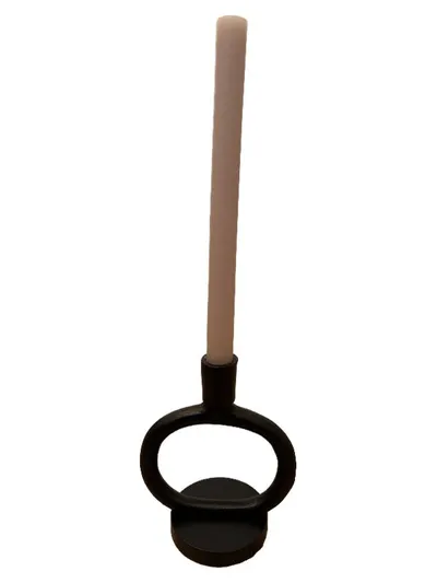 Ernsting's family Kerzenhalter Ring Design Modern Metall Schwarz 17cm