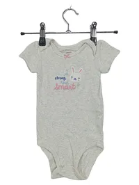 Carter's Baby Body Mädchen Gr. 80 12M Hase Strong Kind Smart Grau 1