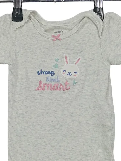 Carter's Baby Body Mädchen Gr. 80 12M Hase Strong Kind Smart Grau