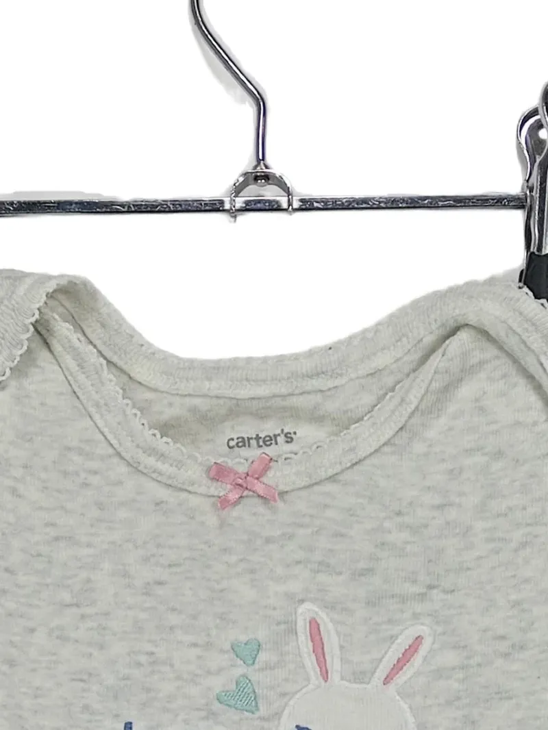 Carter's Baby Body Mädchen Gr. 80 12M Hase Strong Kind Smart Grau 3