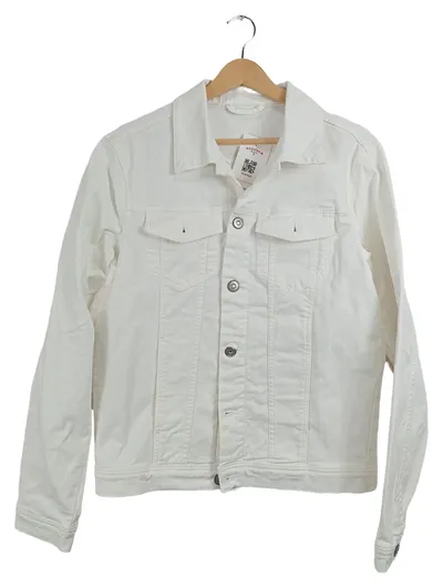 Mey & Edlich Herren Jeansjacke Weiß Gr. 46 Baumwolle Klassisch