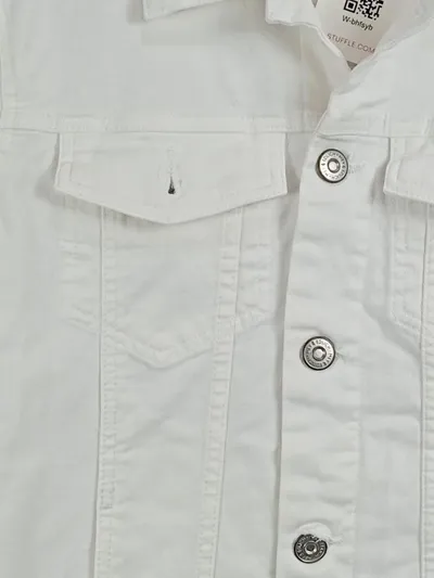 Mey & Edlich Herren Jeansjacke Weiß Gr. 46 Baumwolle Klassisch