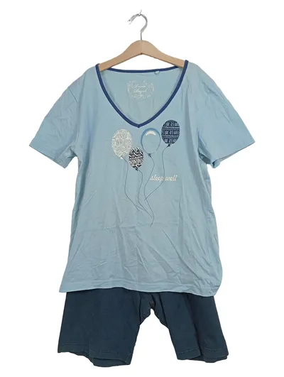 Dream Angel Damen Schlafanzug Kurzarm Shirt Shorts Blau Gr. S