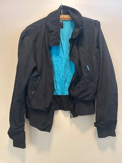 Fishbone Trainingsjacke Kinder Gr. 164/XL Schwarz Sportjacke Bomber