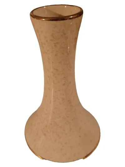 Bavaria Porzellan Vase Beige Klassisch Bauchig 15cm Vintage Craquelé