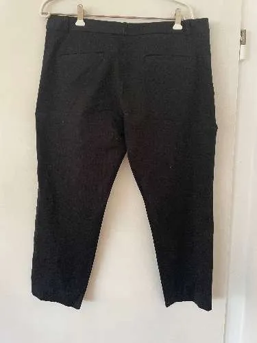 Banana Republic Sloan Stoffhose Damen Business Cropped Schwarz Gr. 44