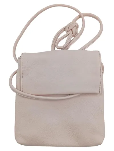Maestro Damen Umhängetasche Leder Beige Klein Crossbody Magnetverschluss