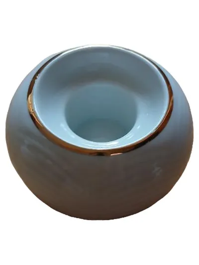 Arzberg Teelichthalter Porzellan Kugelform Weiß Metallic-Look 4 cm