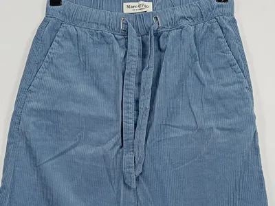 Marc O'Polo Cordrock Damen Blau Gr. 34 Baumwolle Midirock Casual Alltag