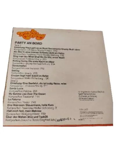 Jo Kurzweg - Party An Bord LP Vinyl AMIGA DDR Schlager Seemannslieder