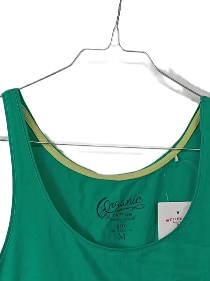 EDC by Esprit Damen Top Tanktop Gr. M grün Bio-Baumwolle Basic 3