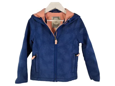 Eat Ants Softshelljacke Kinder Blau Gr. 116 Kapuze Outdoor
