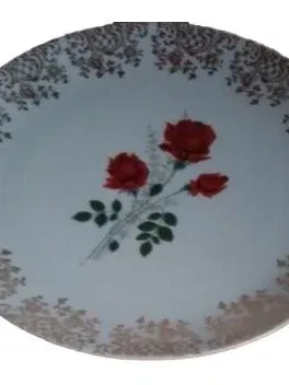 Rieber Bavaria Tasse Untertasse Teller 3-tlg Rosen Vintage Weiß Porzellan