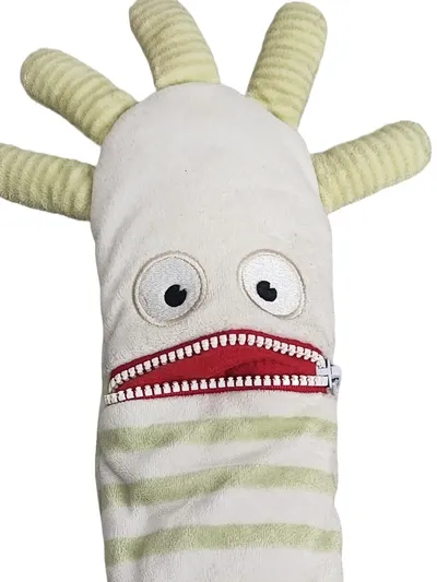 Sorgenfresser Kuscheltier Monster Grün Weiß Gestreift 48cm Plüschtier