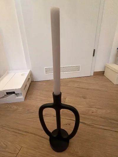 Ernsting's family Kerzenständer Metall schwarz modern 25cm mit Kerze