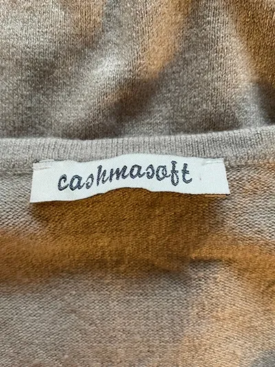 CASHMASOFT Damen Pullover Strickshirt Kurzarm Basic Rippstrick Beige Gr. 44/XXL