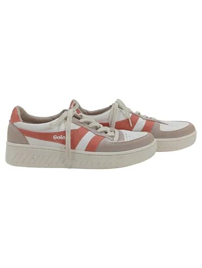 Gola Sneaker Low Damen Gr. 39 Weiß Coral Retro Leder Wildleder