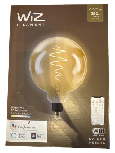 WiZ Filament LED Lampe E27 390lm Amber Smart WiFi Warmweiß Dimmbar