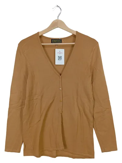 Pompöös by Harald Glööckler Strickjacke Damen Beige Gr. 36 Langarm Viskose