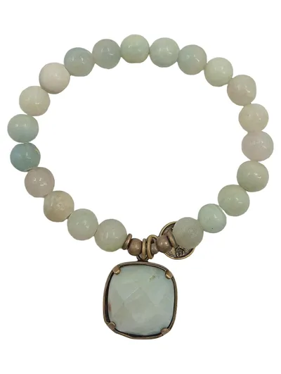 Exoal Damen Armband Grün Bohemian Halbedelstein Juwel Freizeit 22cm