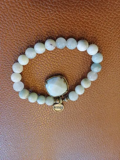 Exoal Damen Armband Grün Bohemian Halbedelstein Juwel Freizeit 22cm