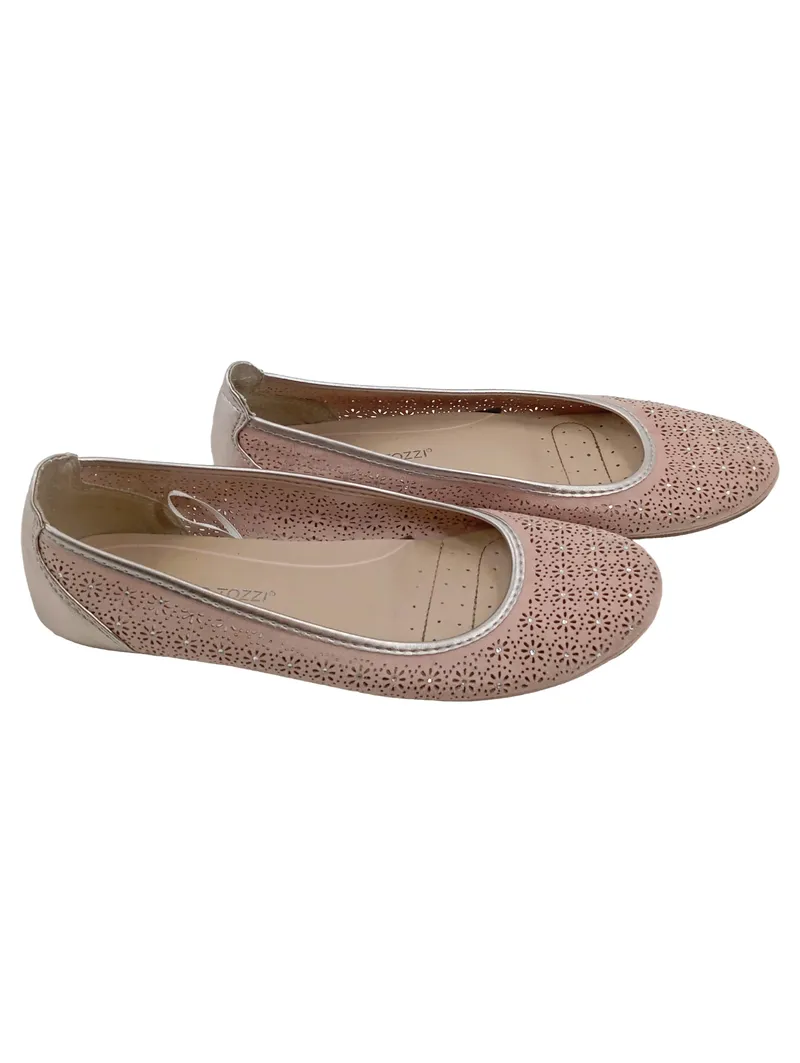 Marco Tozzi Damen Ballerinas Gr. 40 Rosa Lochmuster Slipper 1