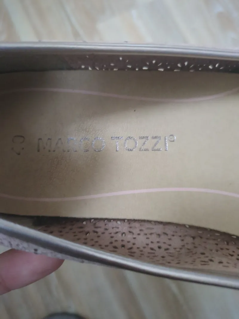 Marco Tozzi Damen Ballerinas Gr. 40 Rosa Lochmuster Slipper 2