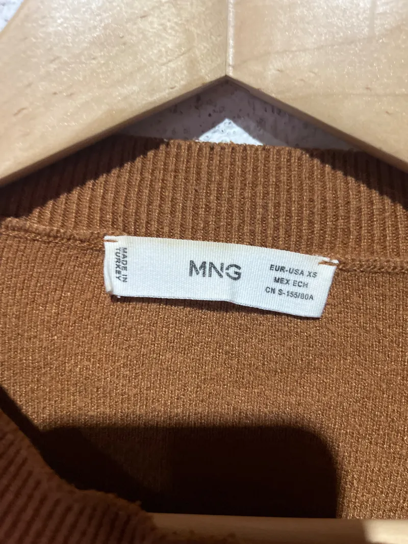 MNG Collection Damen Pullover Braun Gr. XS Langarm Basic Strickpullover 3