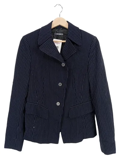 ST.EMILE Blazer Nadelstreifen Schurwolle Dunkelblau Damen Gr. 36 Business