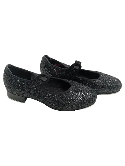 Bloch Techno Tap Steppschuhe Kinder Glitzer Schwarz Gr. 31,5