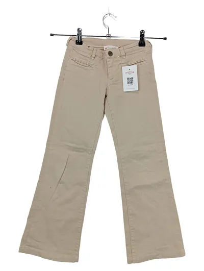 Bonpoint Stoffhose Mädchen 128/134 Beige Schlaghose Baumwolle