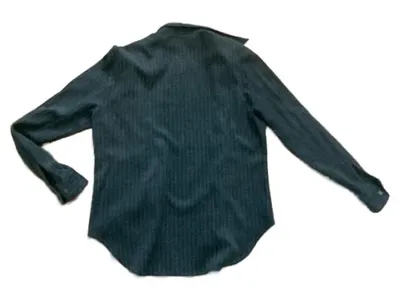 Armani Jeans Damen Hemdbluse Gr. 42 Schwarz Gestreift Made in Italy