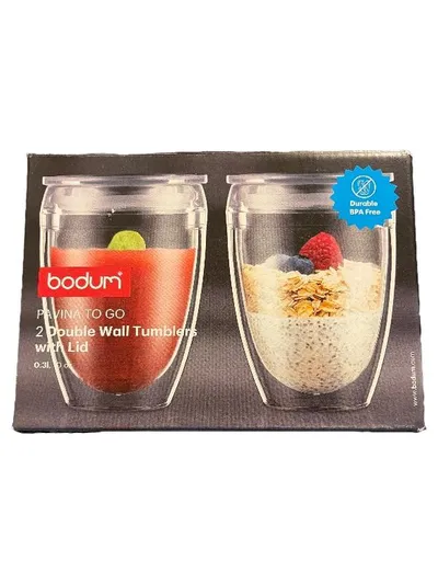 Bodum Pavina To Go 2er Set Doppelwandige Becher mit Deckel 0,3l BPA frei