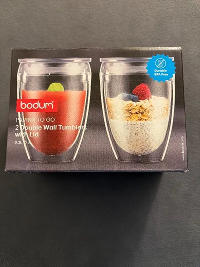 Bodum Pavina To Go 2er Set Doppelwandige Becher mit Deckel 0,3l BPA frei