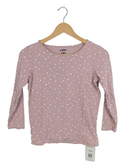 Happy Kids Langarmshirt Mädchen Gr. 146/152 Rosa Gepunktet Baumwolle