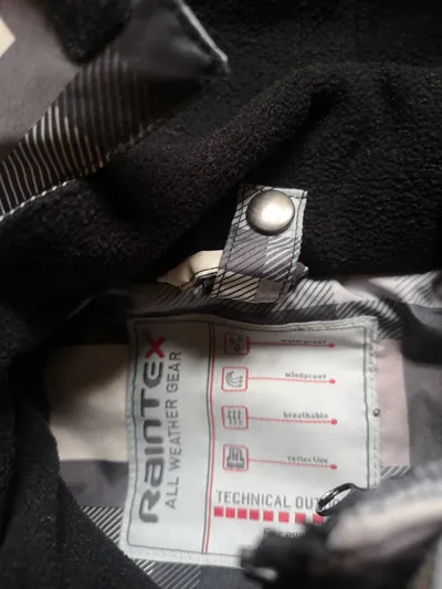Raintex Outdoorjacke Kinder Gr. 158 kariert grau wasserdicht Skijacke