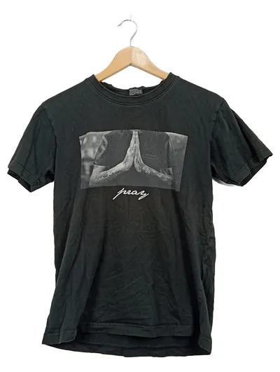 Mister Tee T-Shirt Pray Hände Motiv Damen Gr. XS Schwarz Streetwear