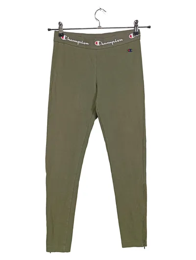Champion Damen Leggings Sportlich Logo-Print Oliv Gr. S