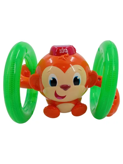 Bright Starts Roll & Glow Monkey Motorikspielzeug Baby Orange Grün