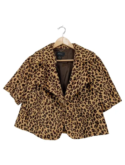 MNG Collection Cape Damen Gr. L Leopardenmuster Beige Animal-Print