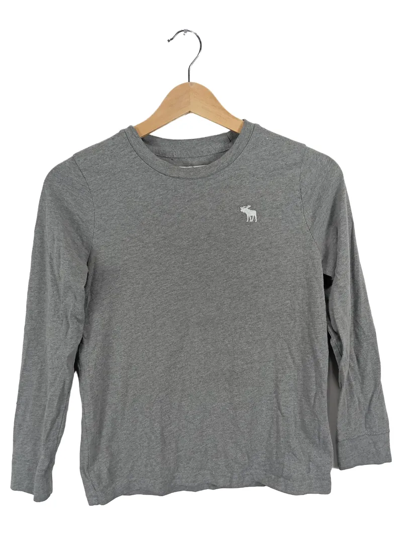 Abercrombie Kids Langarmshirt Grau Elch Meliert Logo Gr. 158 Kinder 1
