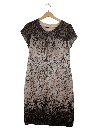 Gerry Weber Damen Freizeitkleid Gr. 40 Beige Animal-Print Elegant