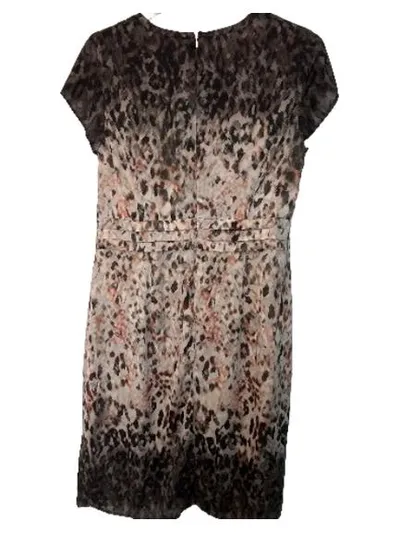Gerry Weber Damen Freizeitkleid Gr. 40 Beige Animal-Print Elegant
