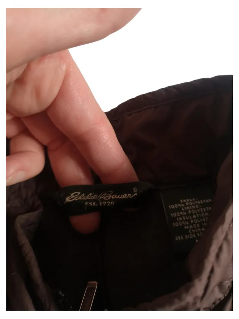 Eddie Bauer Steppweste Damen Gr. M Braun Gesteppt Polyester 2